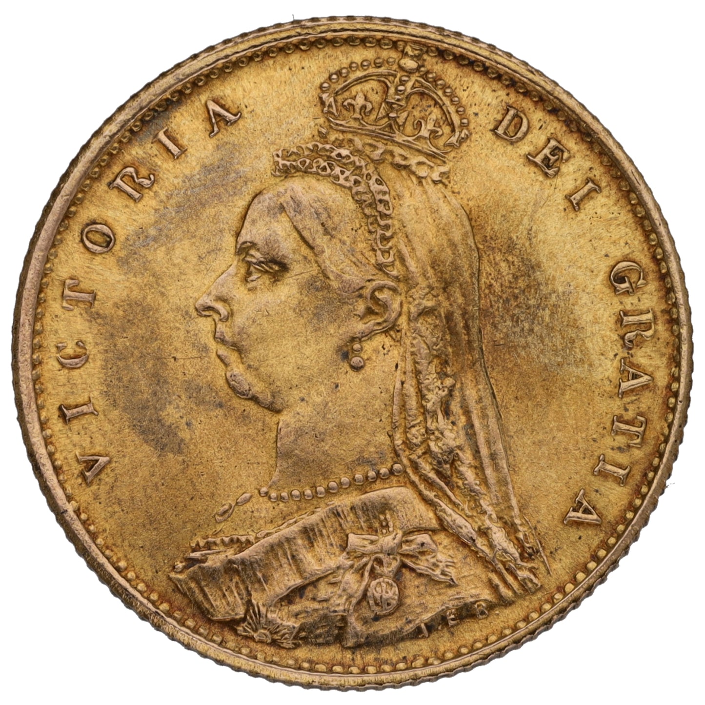22ct Gold Queen Victoria Half Sovereign Coin 1887