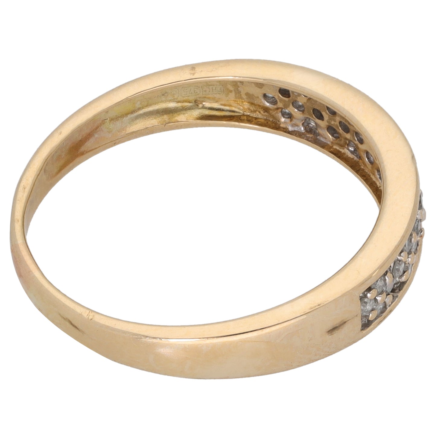 9ct Gold 0.14ct Diamond Half Eternity Ring Size N