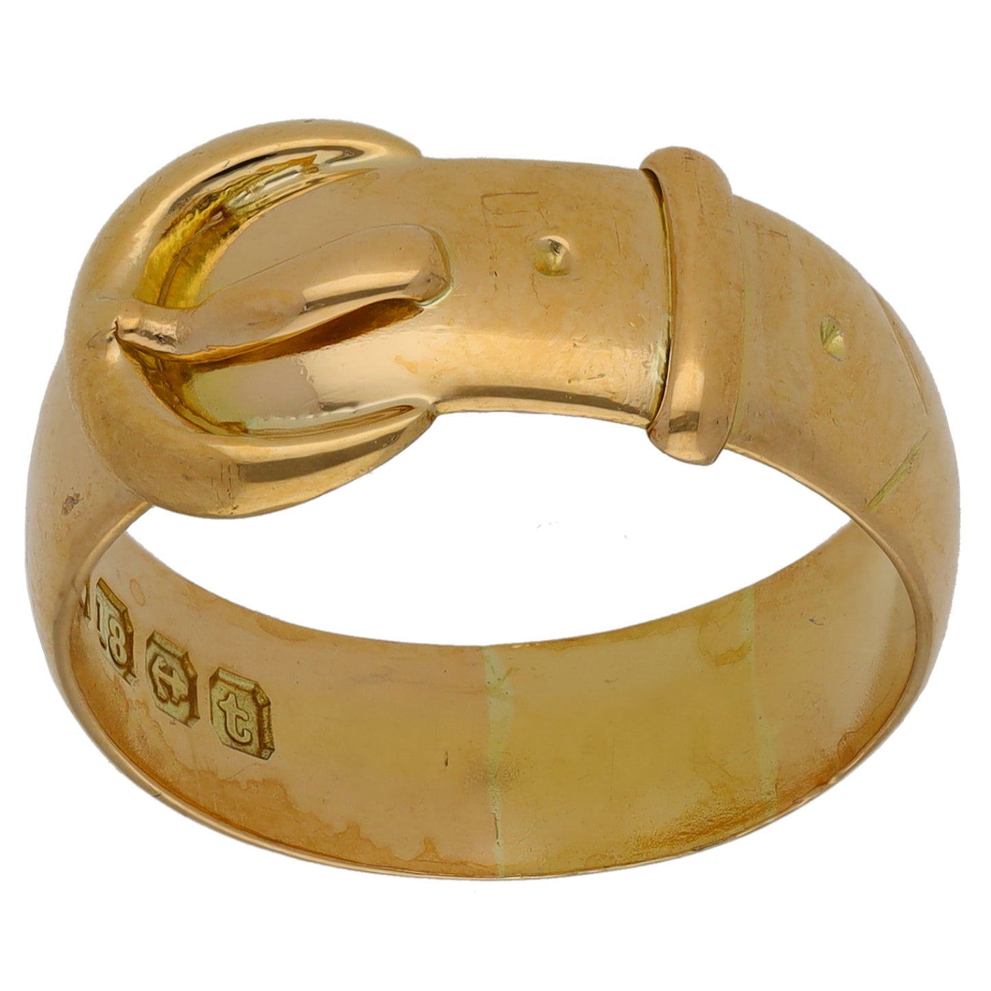 18ct Gold Buckle Ring Size Q