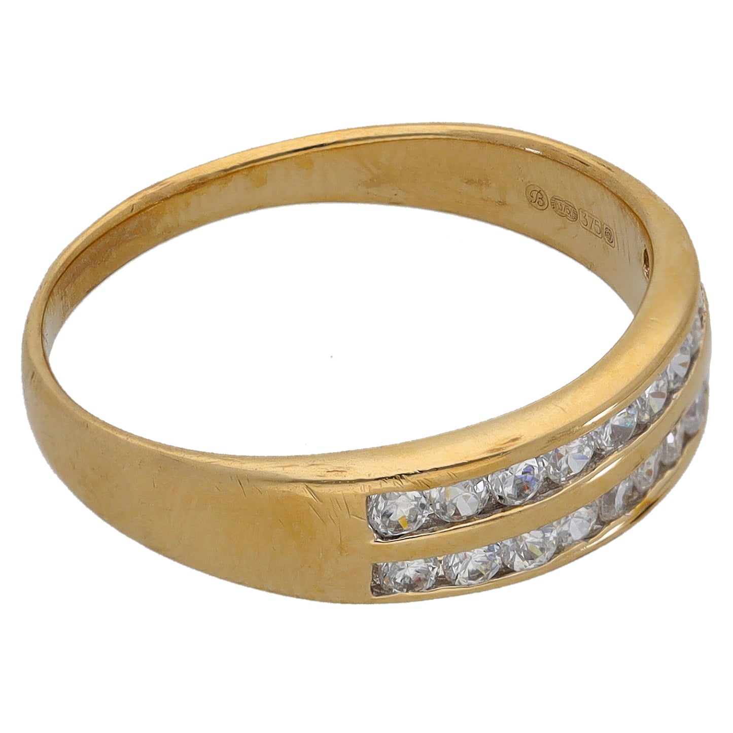 9ct Gold Cubic Zirconia Half Eternity Ring Size O