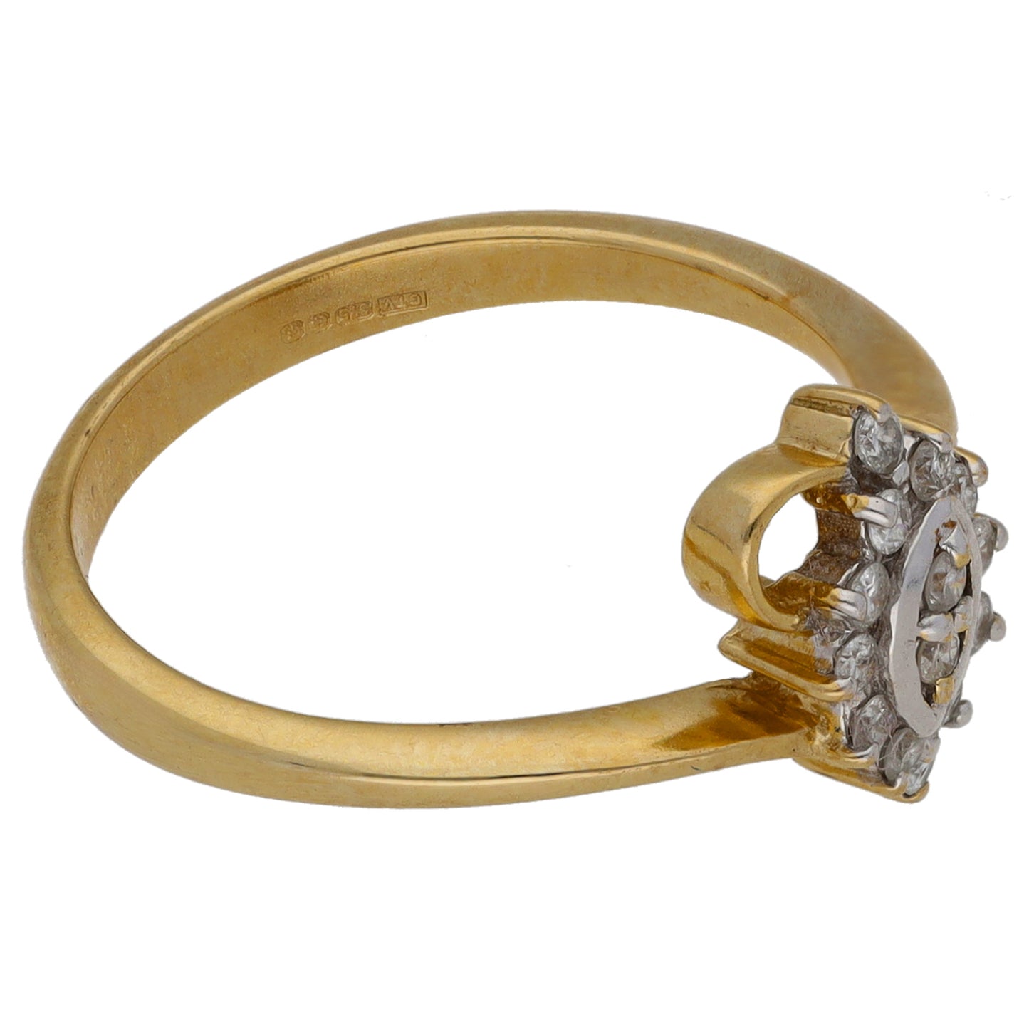 9ct Gold 0.12ct Diamond Cluster Ring Size N