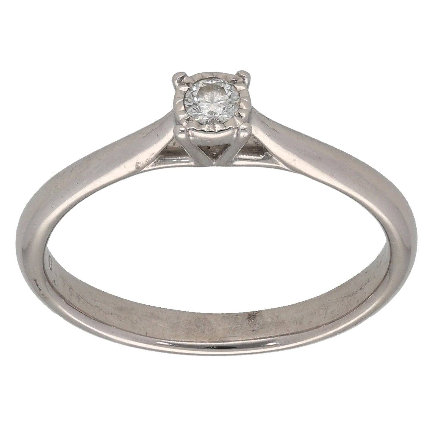 9ct Gold 0.10ct Diamond Solitaire Ring Size M