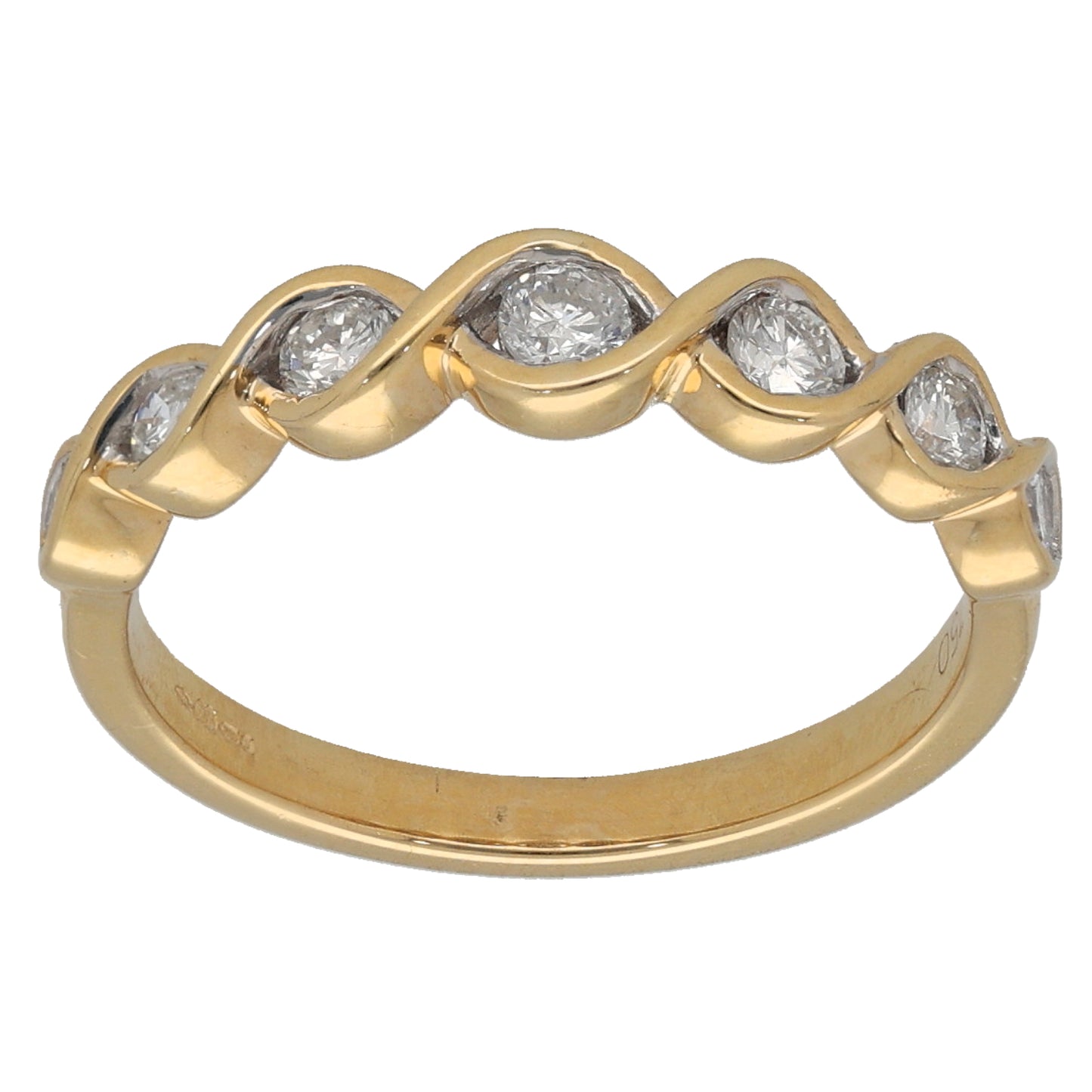 18ct Gold 0.37ct Diamond Half Eternity Ring Size L