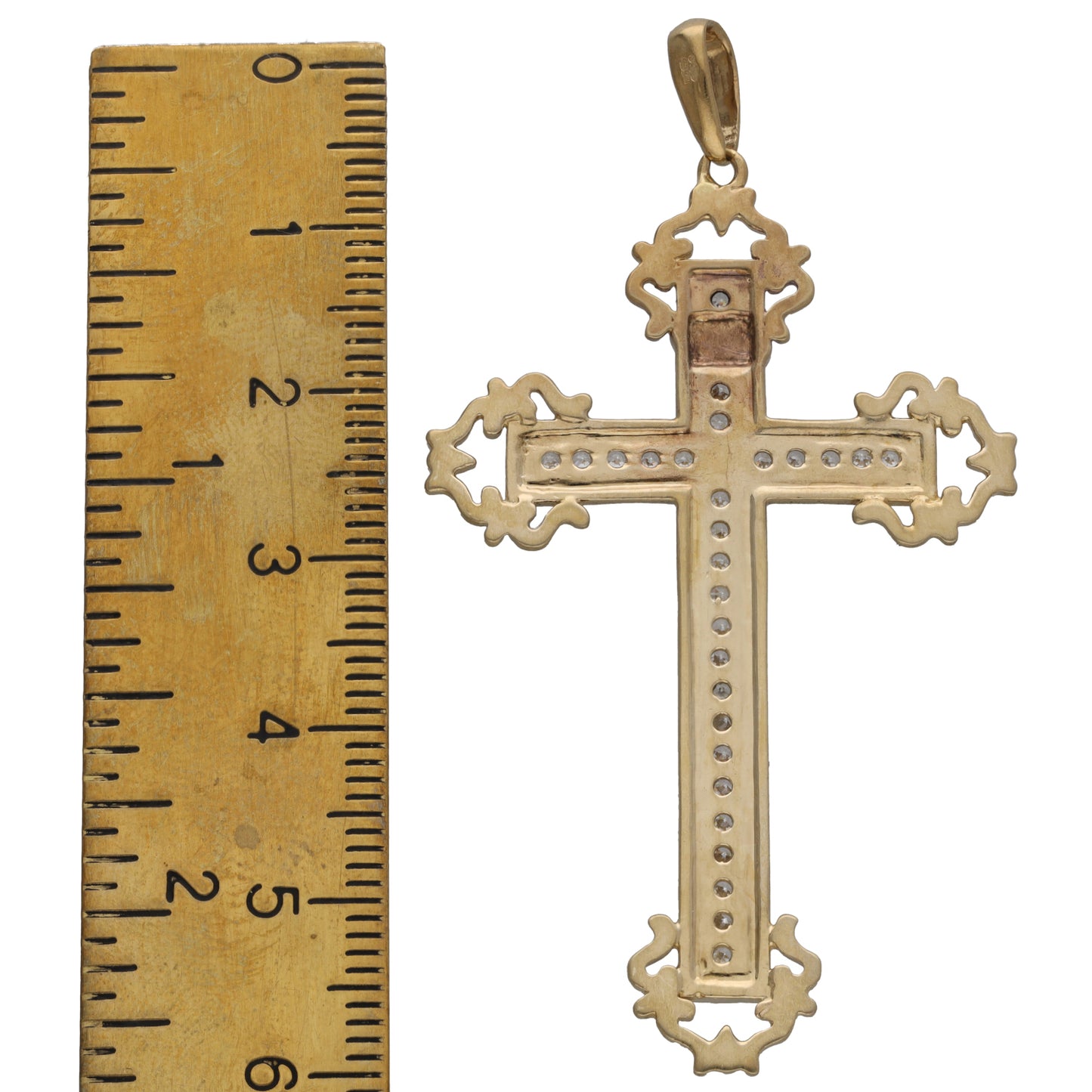 9ct Gold Cubic Zirconia Cross Pendant