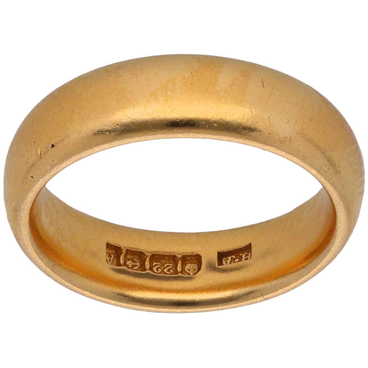 22ct Gold Plain Wedding Ring Size L