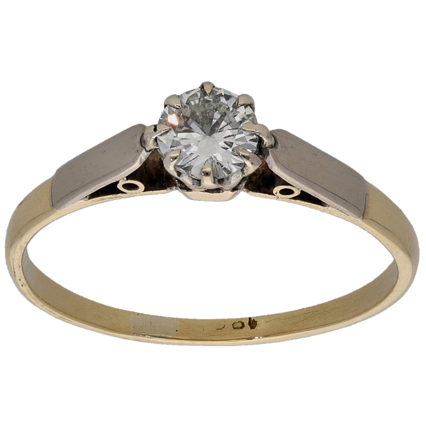 14ct Gold 0.25ct Diamond Solitaire Ring Size M