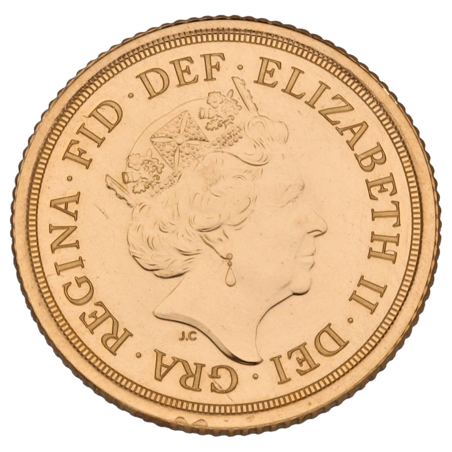 22ct Gold Queen Elizabeth II Half Sovereign Coin 2019