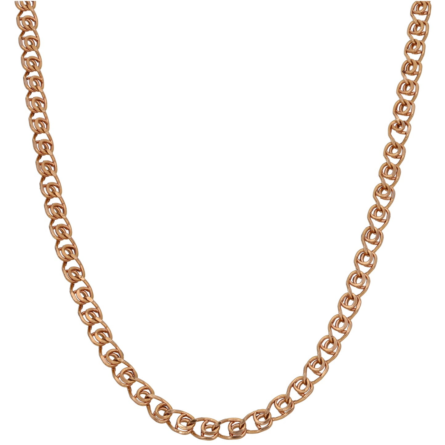 14ct Rose Gold Double Curb Chain 18"
