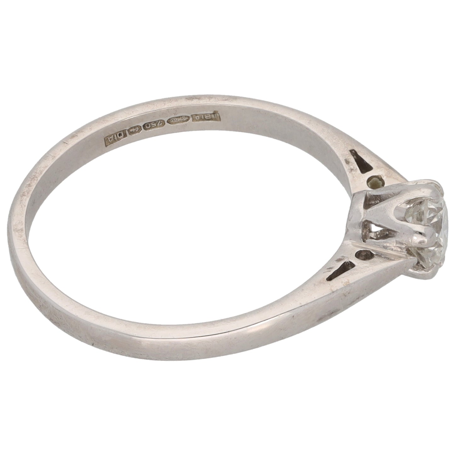 18ct White Gold 0.33ct Diamond Solitaire Ring Size L