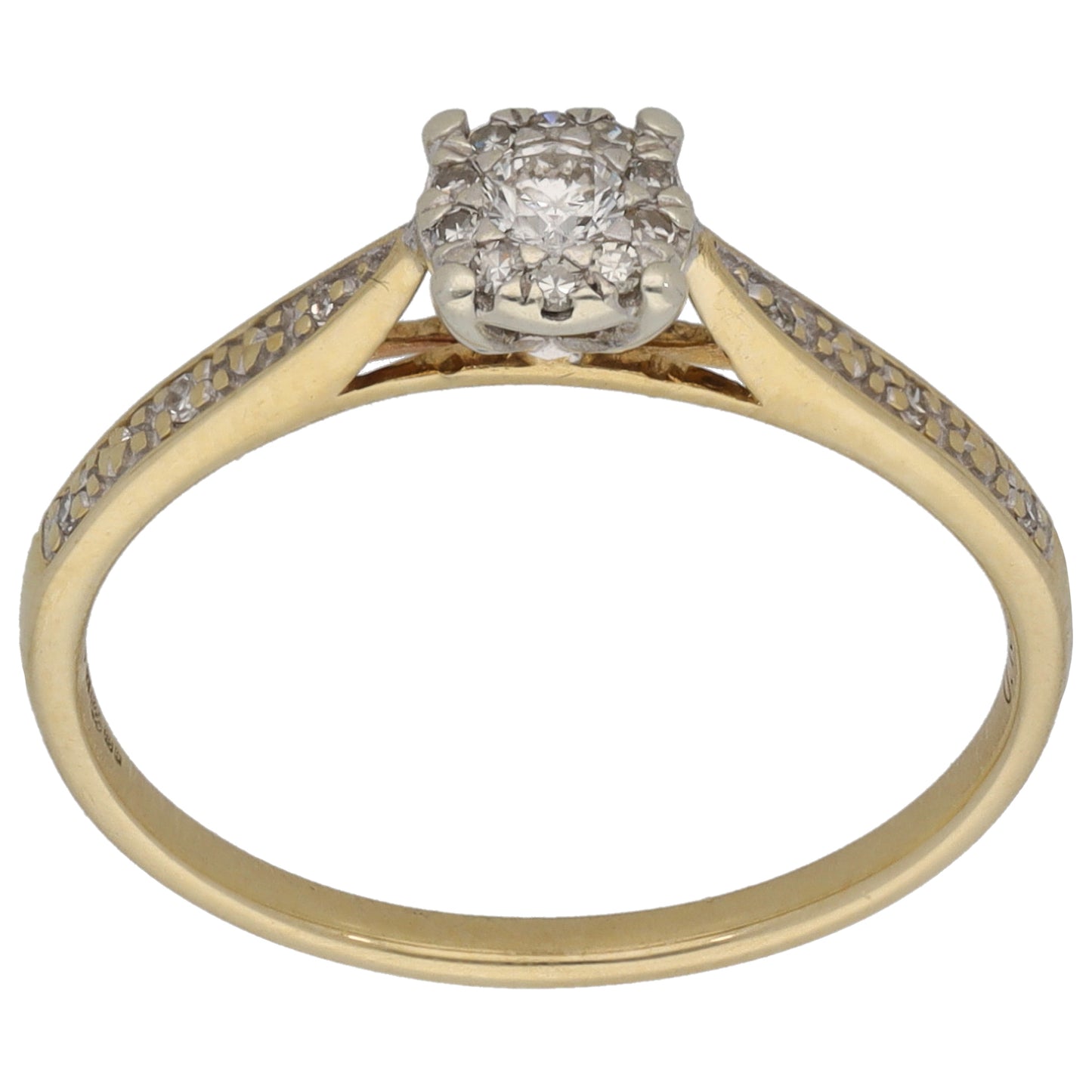 9ct Gold 0.15ct Diamond Dress/Cocktail Ring Size N