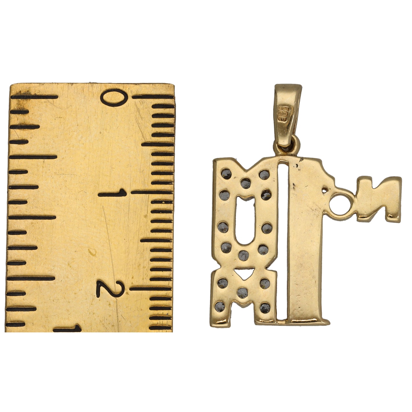 9ct Gold Cubic Zirconia Mum/Mother Pendant