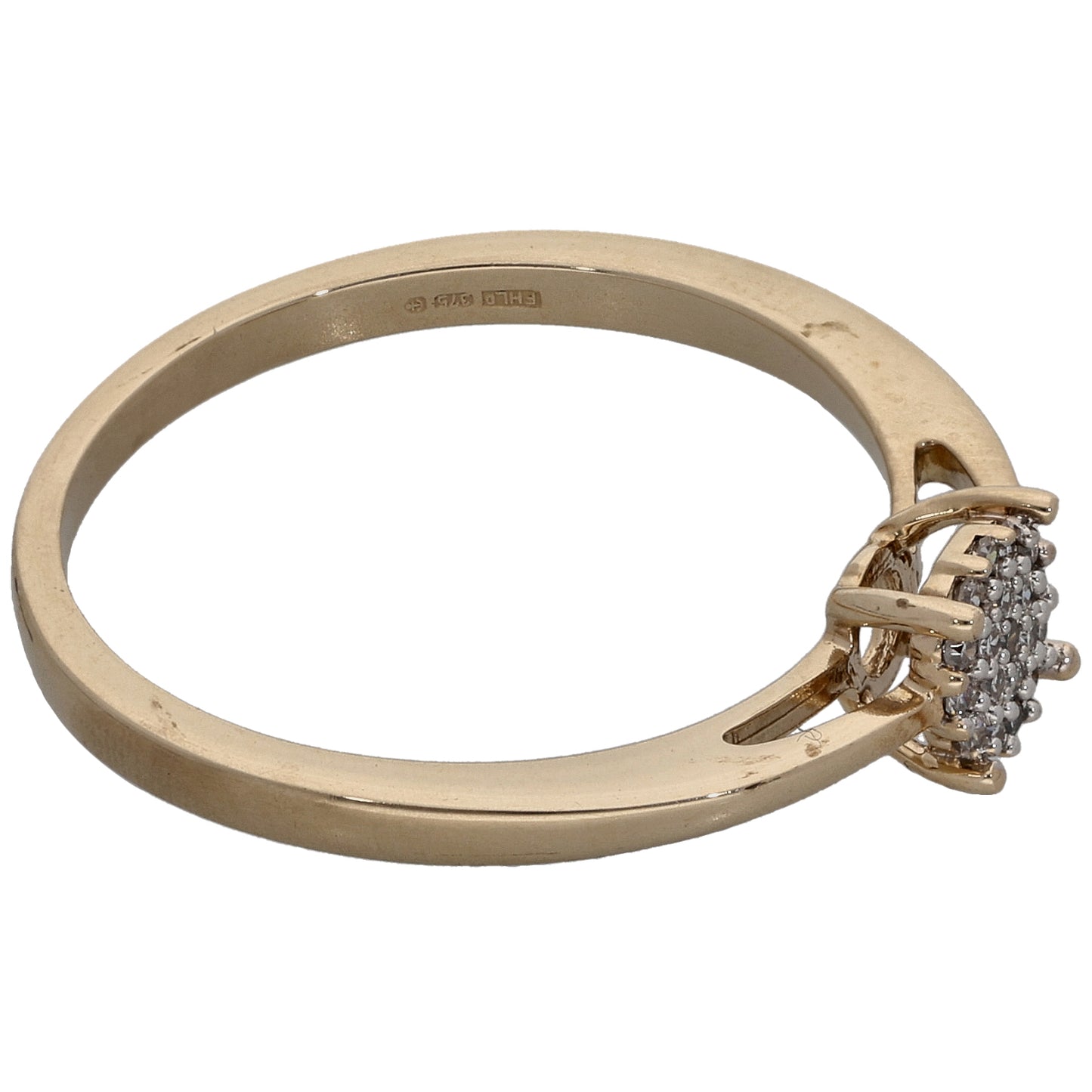 9ct Gold 0.10ct Diamond Cluster Ring Size K