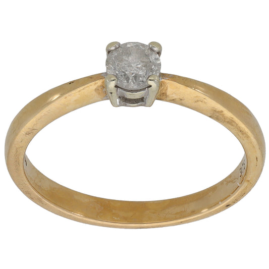 9ct Gold 0.33ct Diamond Solitaire Ring Size M