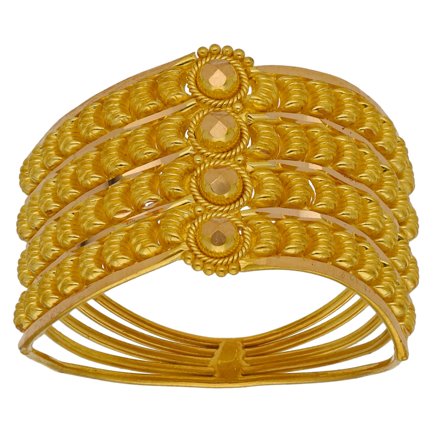 New 22ct Gold Layered Bead Ring Sizes N-R