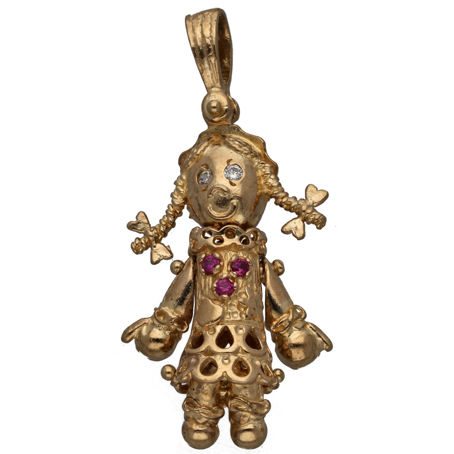 9ct Gold Imitation Gems Dolly Pendant
