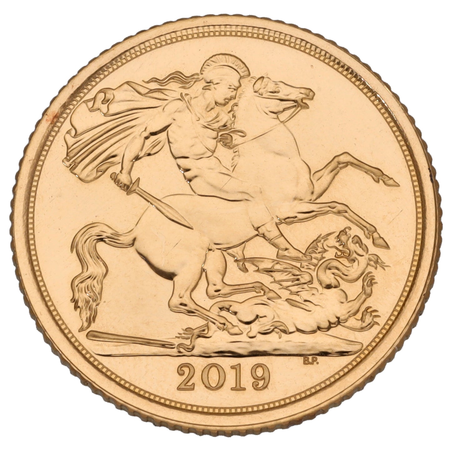 22ct Gold Queen Elizabeth II Half Sovereign Coin 2019