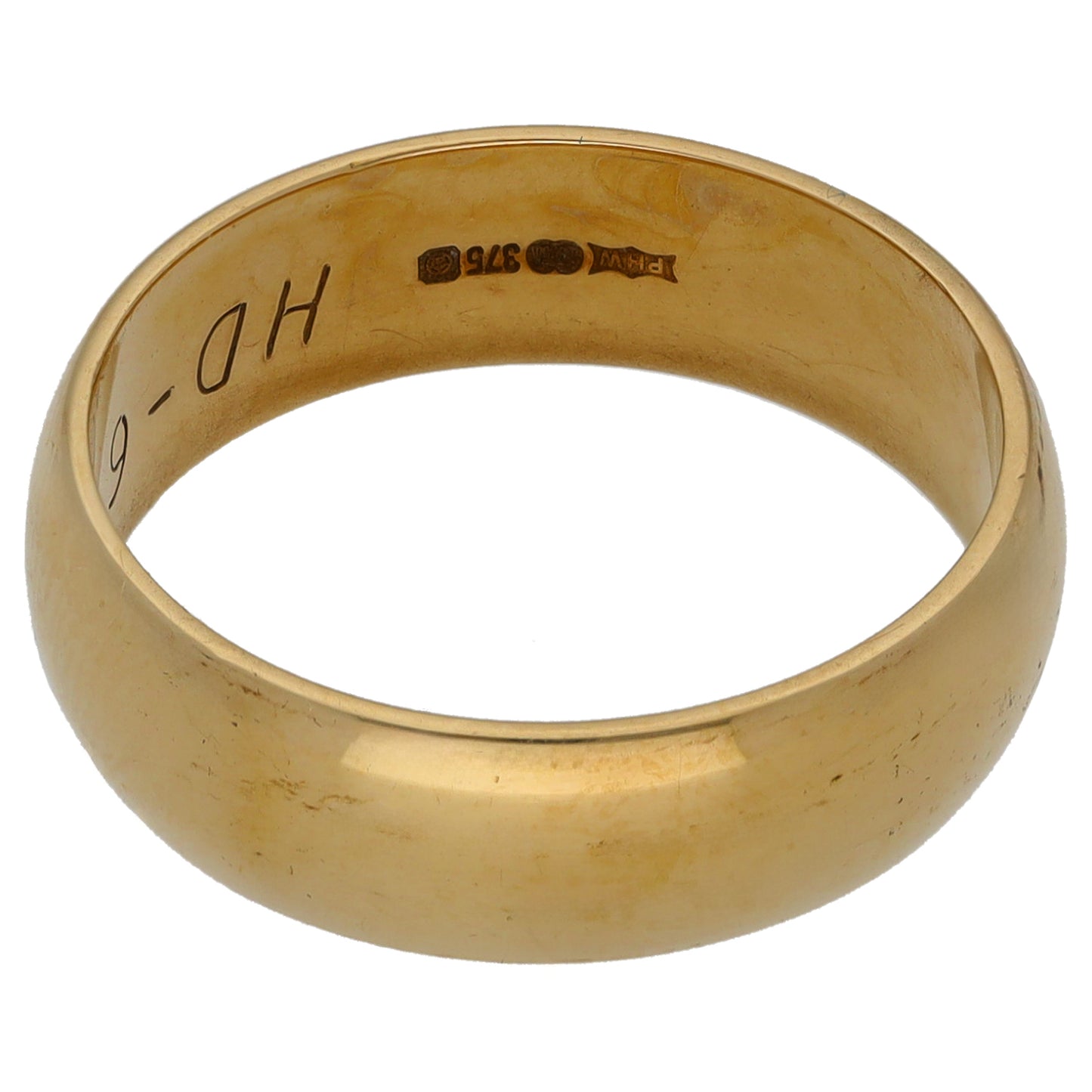 9ct Gold Plain Wedding Ring Size R