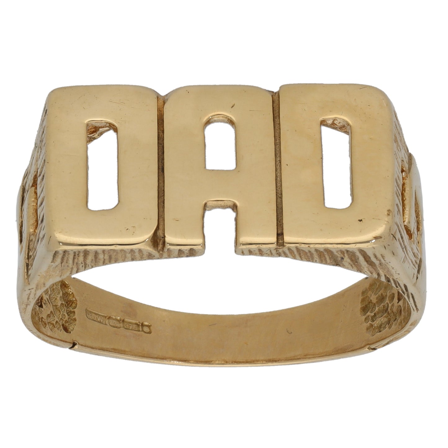 9ct Gold Dad Ring Size X