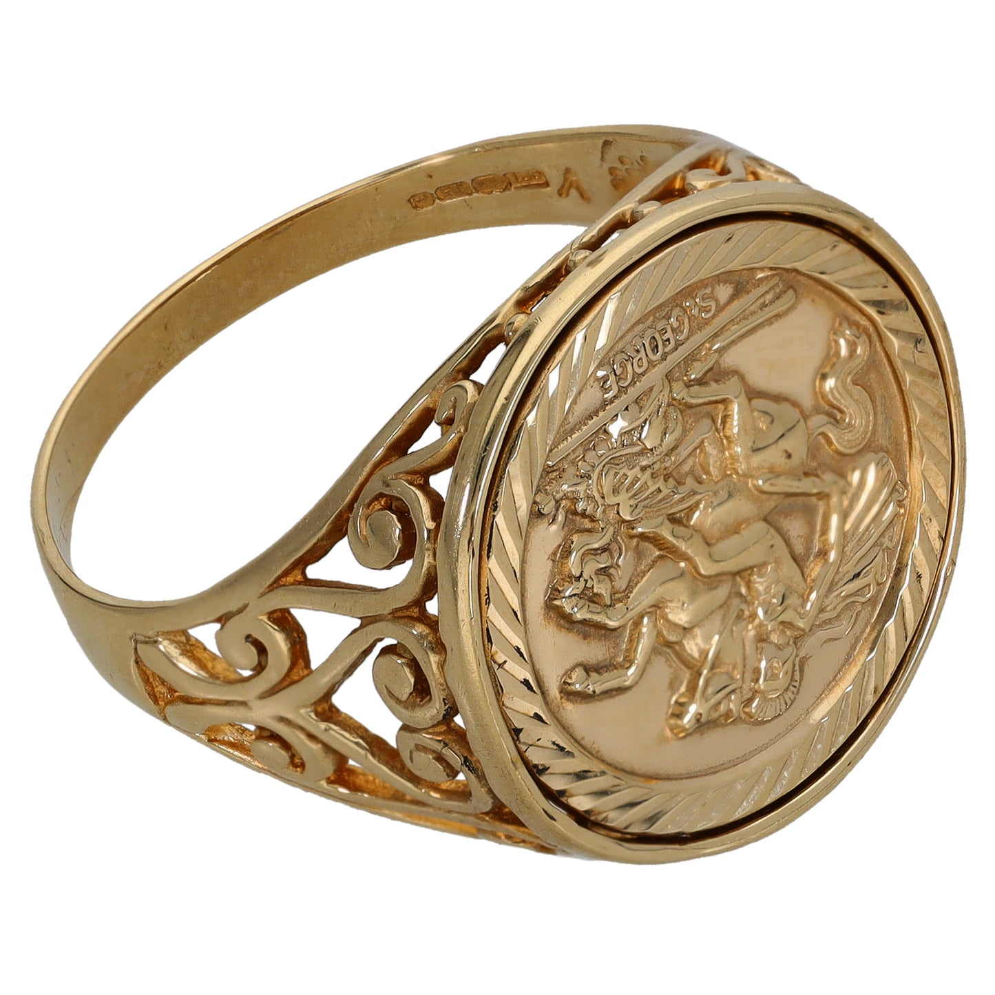 9ct Gold St George Ring Size V
