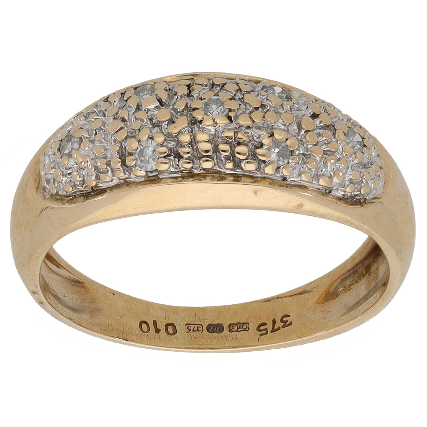 9ct Gold 0.10ct Diamond Dress/Cocktail Ring Size L