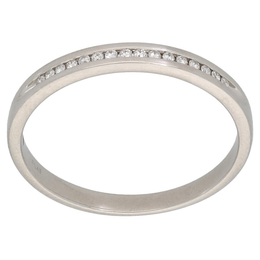 Platinum 0.17ct Diamond Half Eternity Ring Size O