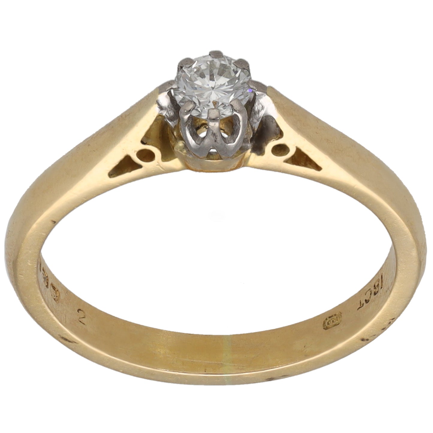 18ct Gold 0.17ct Diamond Solitaire Ring Size K