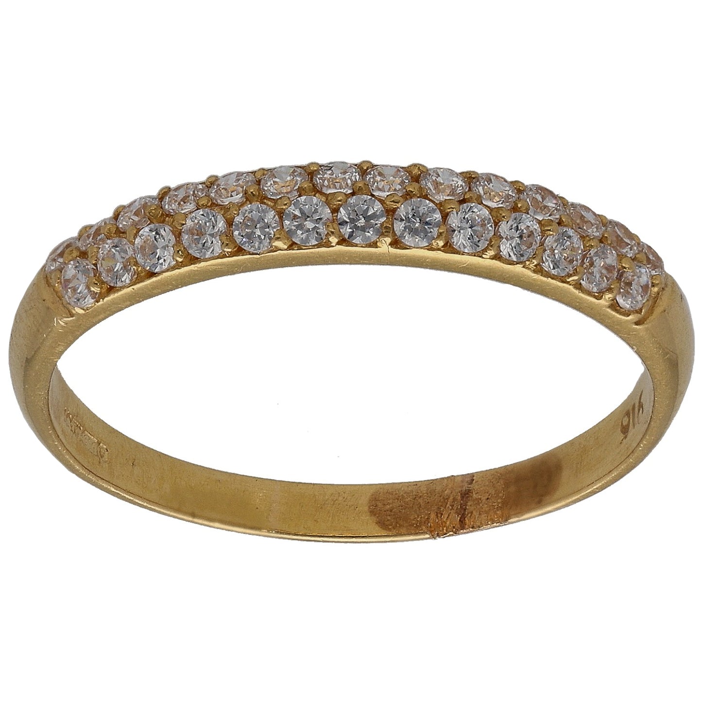 22ct Gold Cubic Zirconia Half Eternity Ring Size N