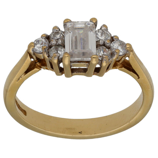 9ct Gold Cubic Zirconia Dress/Cocktail Ring Size N
