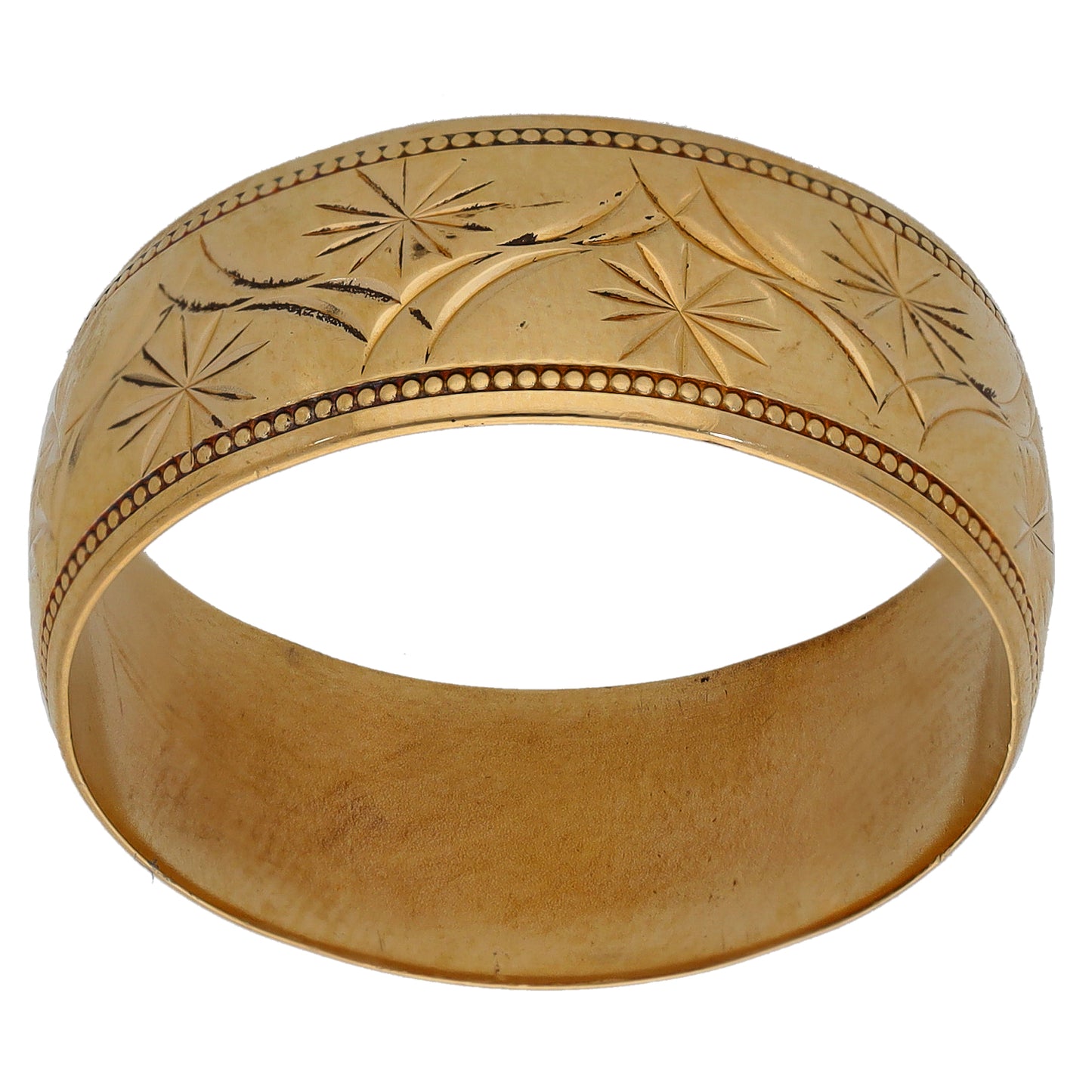 9ct Gold Patterned Wedding Ring Size Y