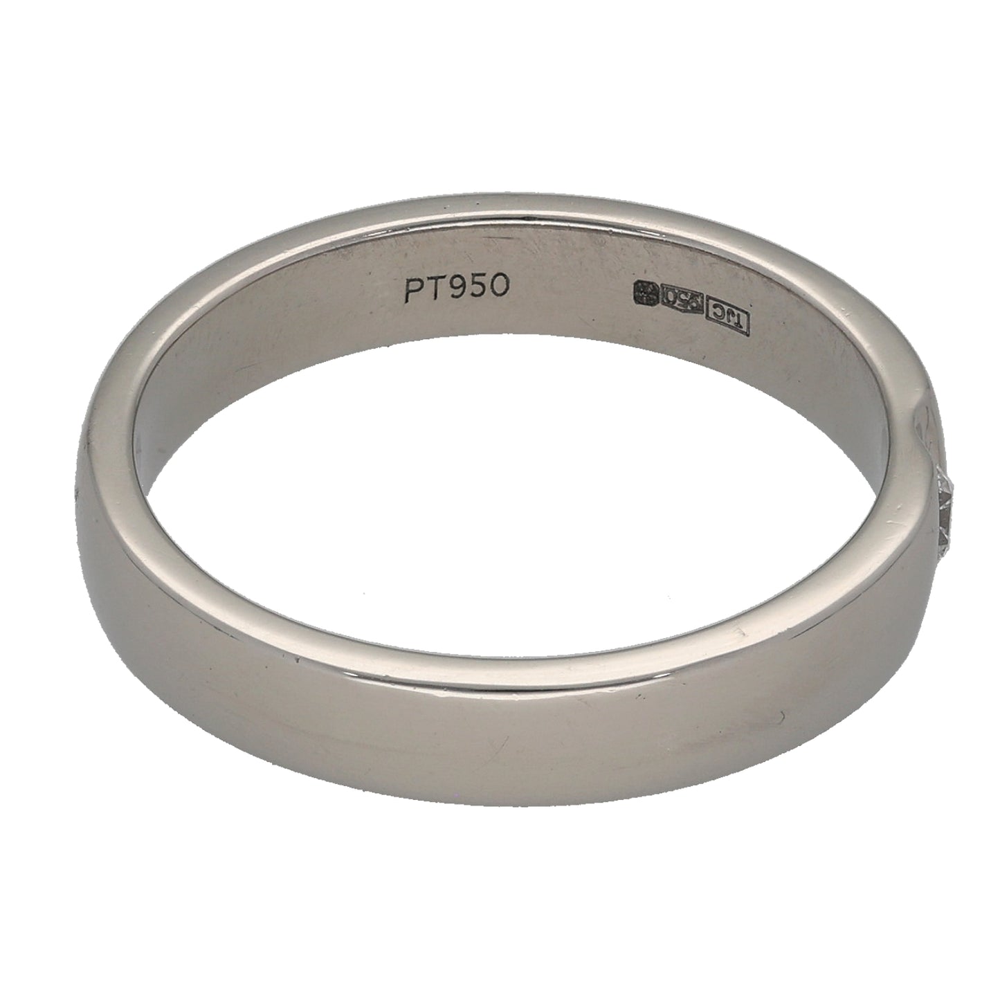 Platinum 0.07ct Diamond Wedding Ring Size Q