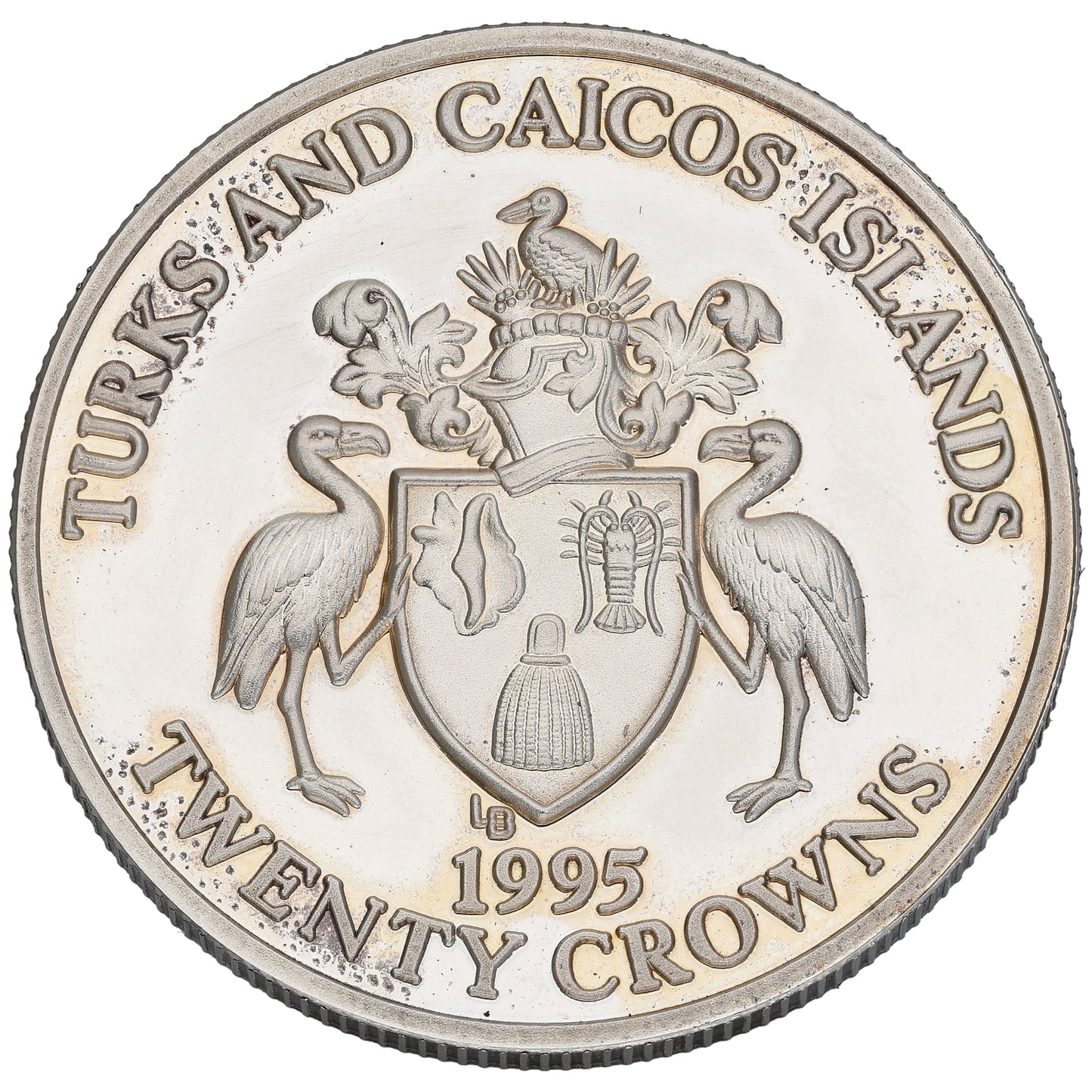 Sterling Silver VE-Day 50th Anniversary Twenty Crowns Coin 1995