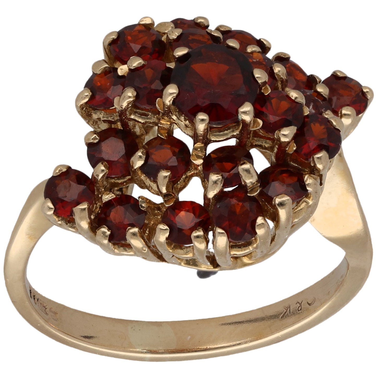 9ct Gold Garnet Dress/Cocktail Ring Size L