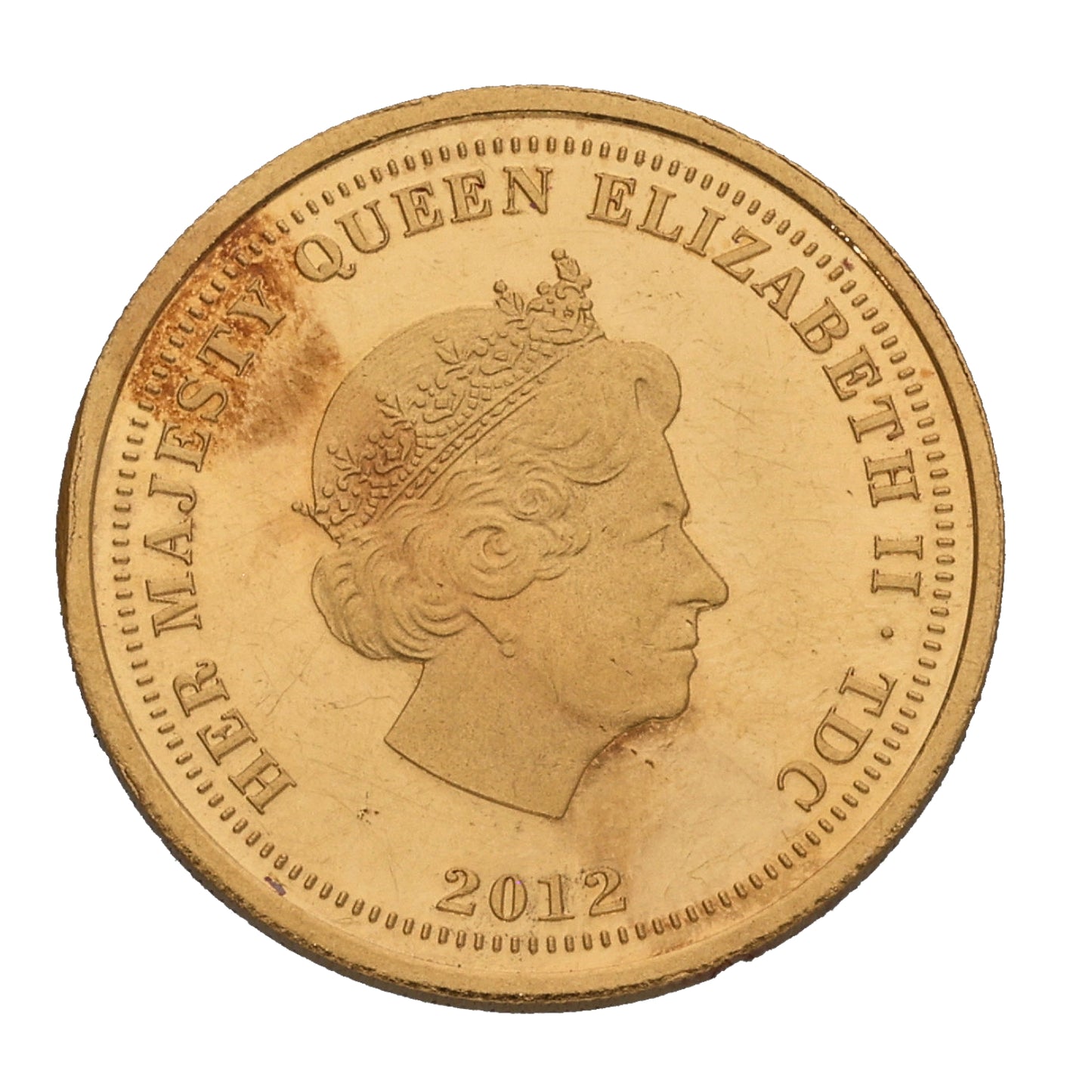 22ct Gold Queen Elizabeth II Half Sovereign Coin 2012