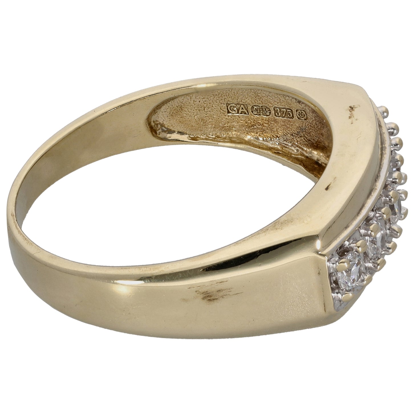9ct Gold Cubic Zirconia Half Eternity Ring Size T