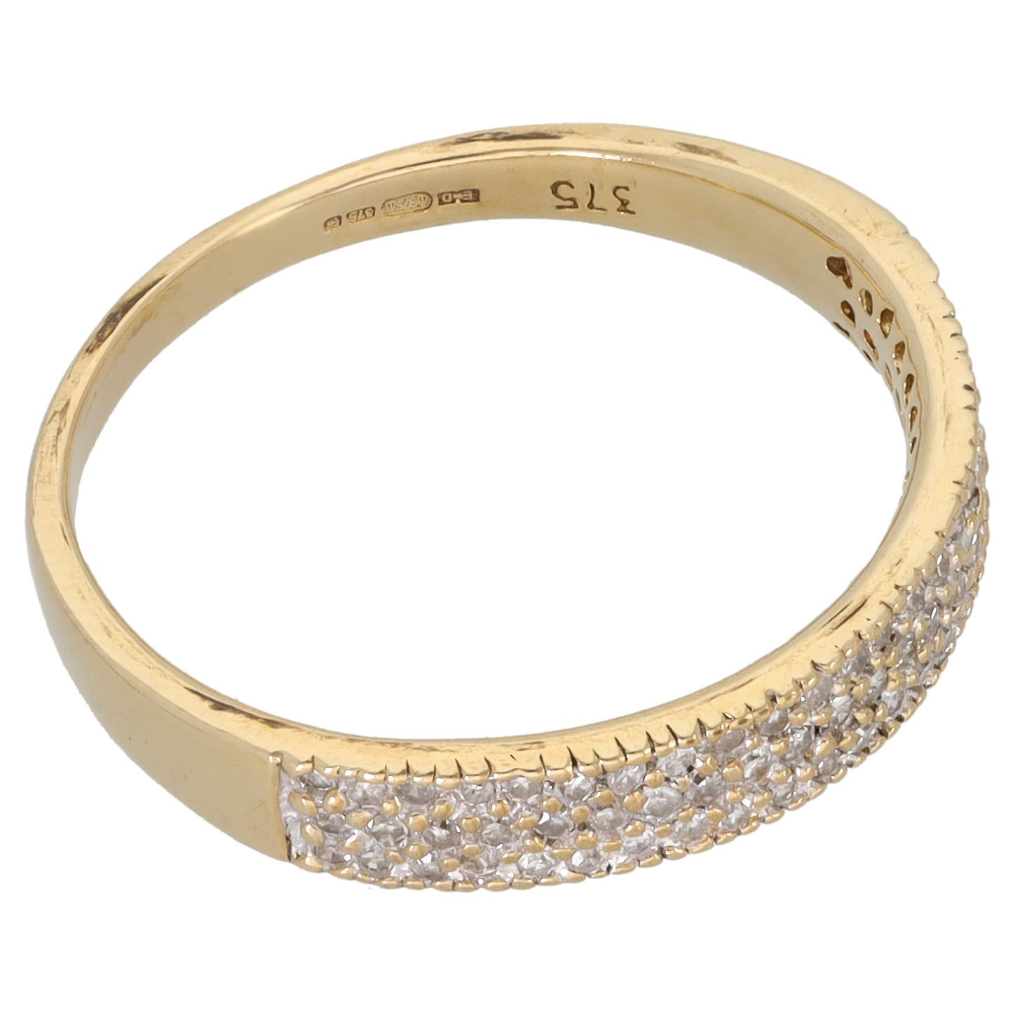 9ct Gold 0.355ct Diamond Half Eternity Ring Size O