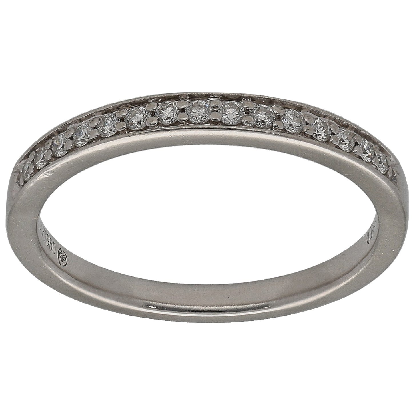 Platinum 0.15ct Diamond Half Eternity Ring Size L