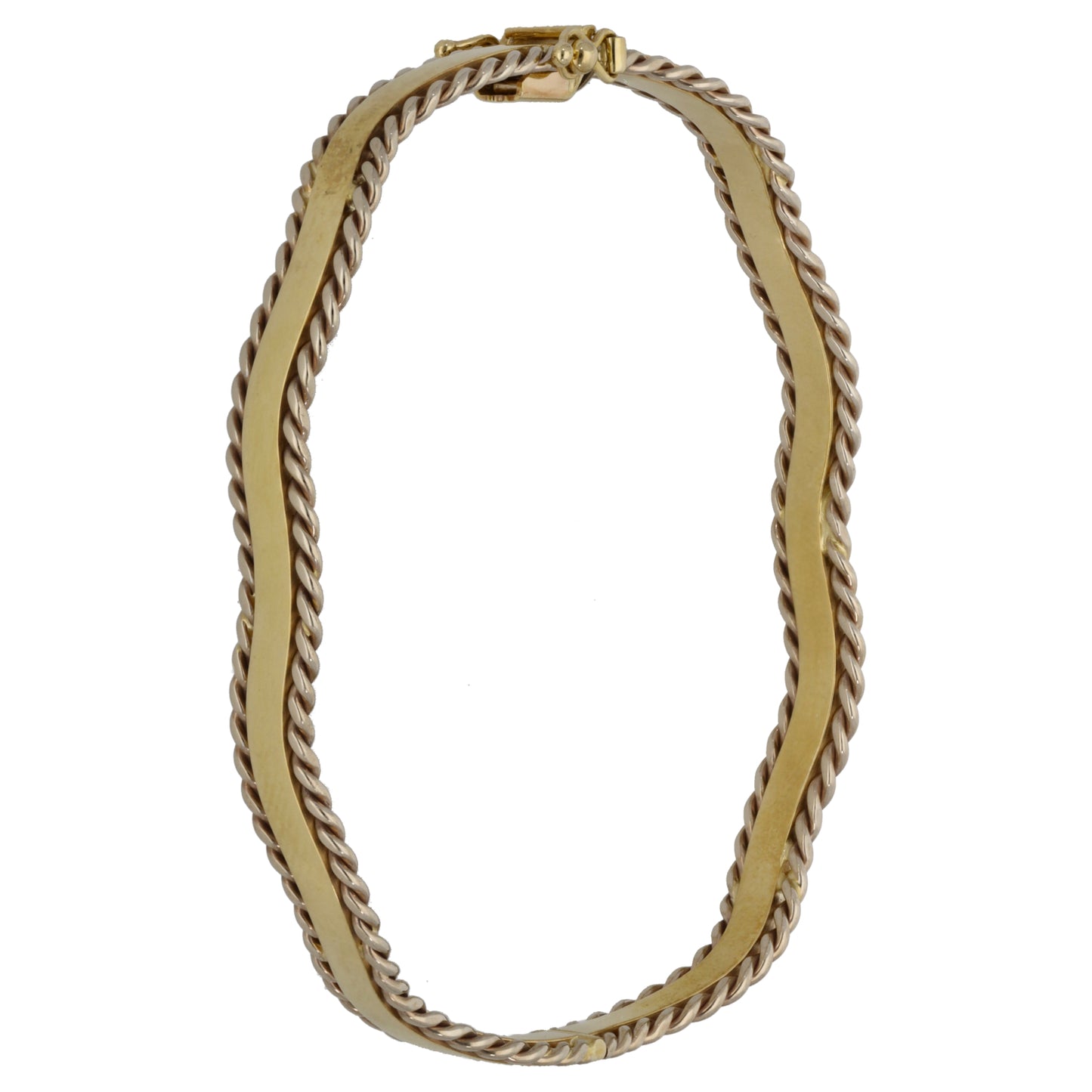9ct Bicolour Gold Hinged/Clasp Bangle