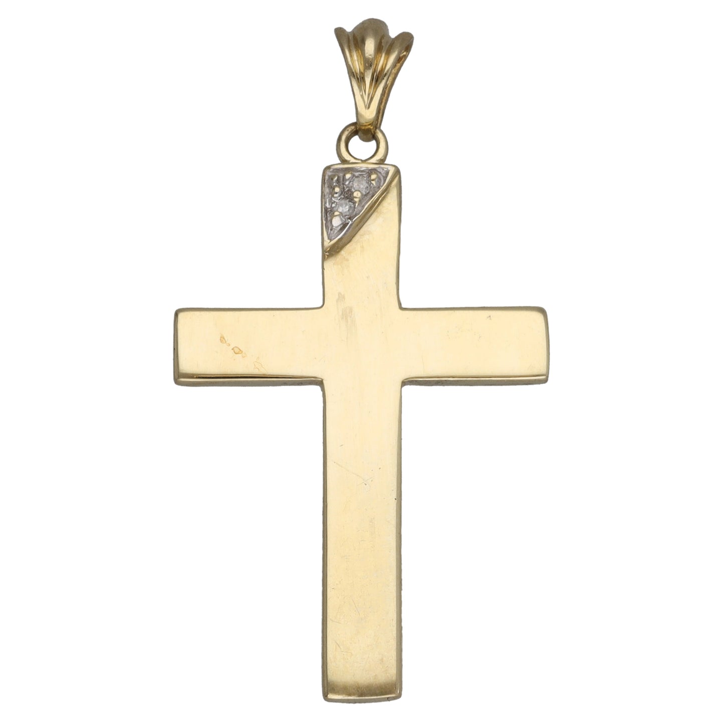 9ct Gold 0.01ct Diamond Cross Pendant