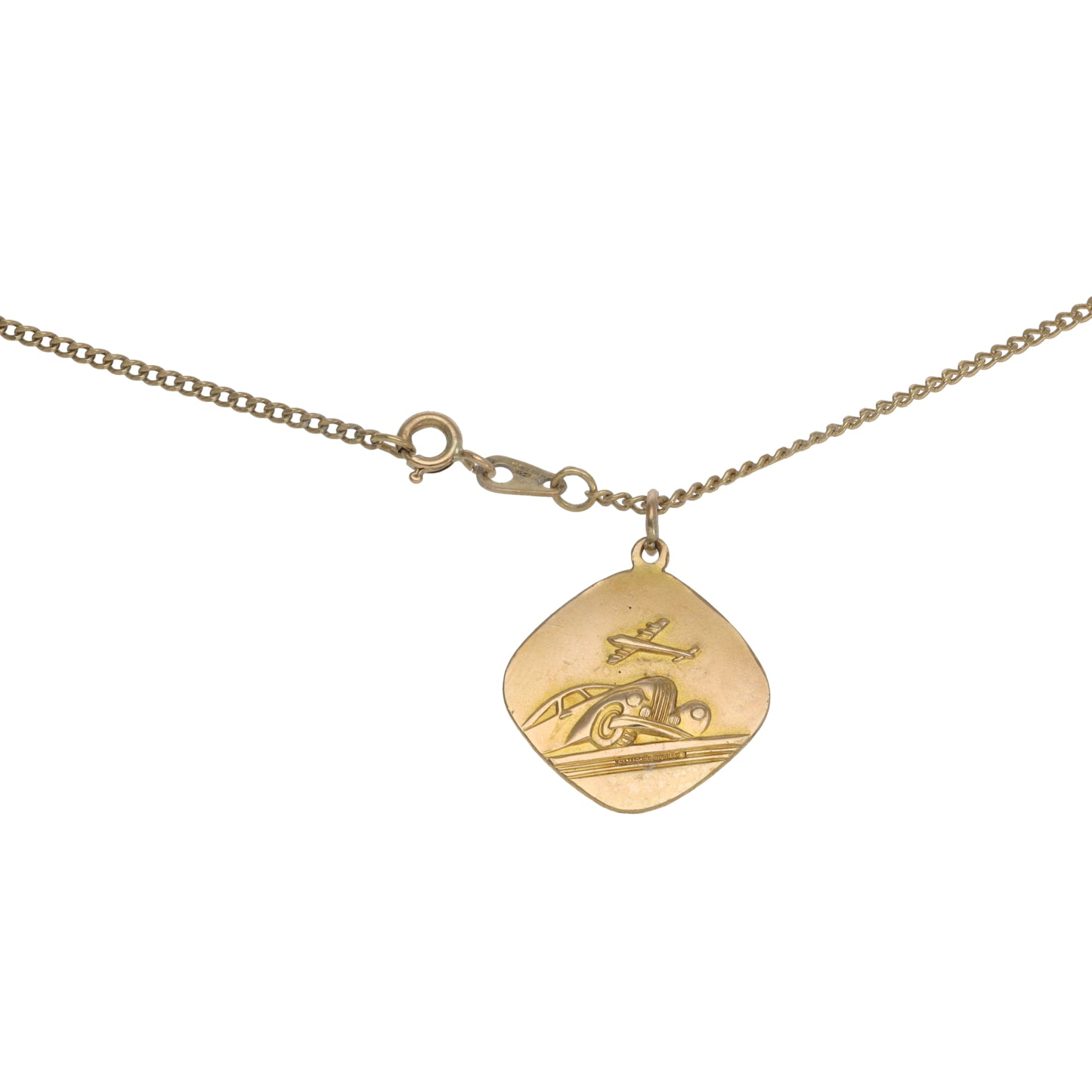 9ct Gold St Christopher Pendant With Chain