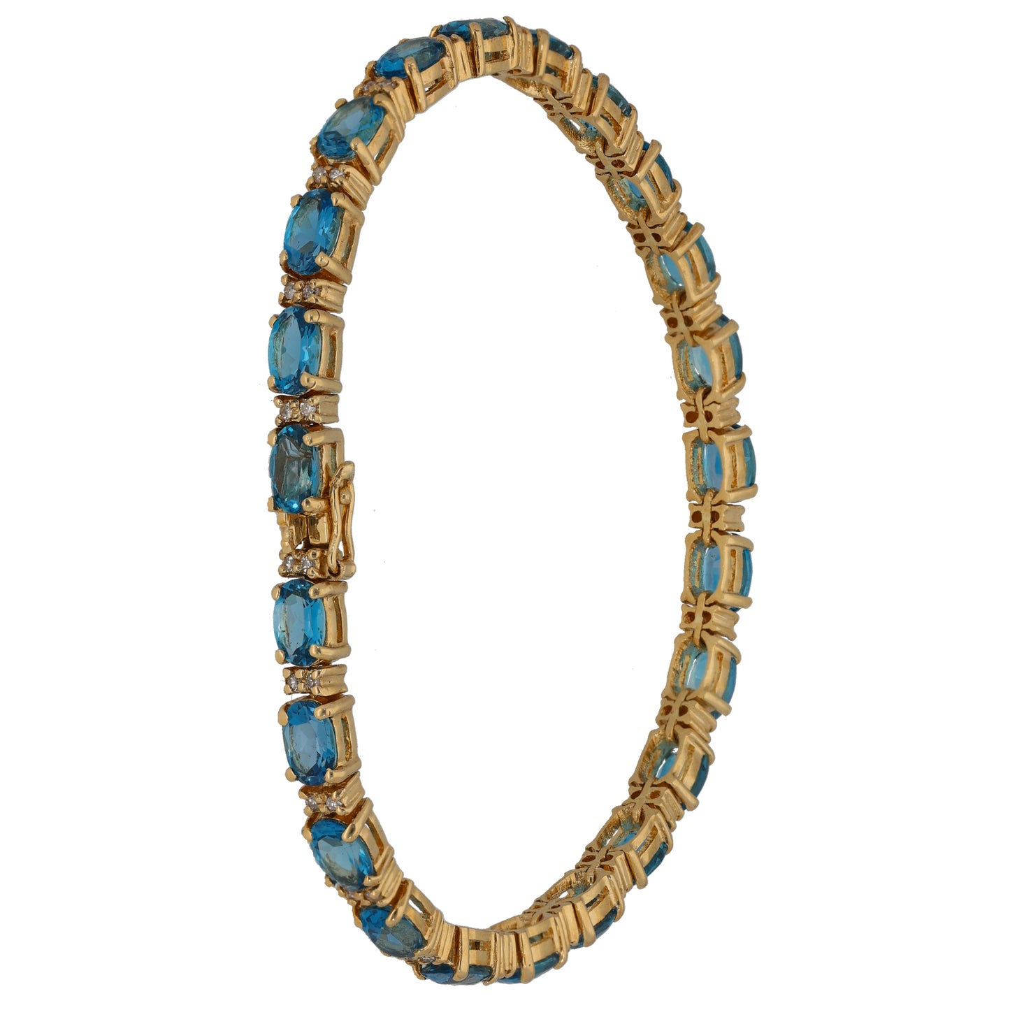 9ct Gold Topaz & 0.23ct Diamond Fancy Stone Set Bracelet