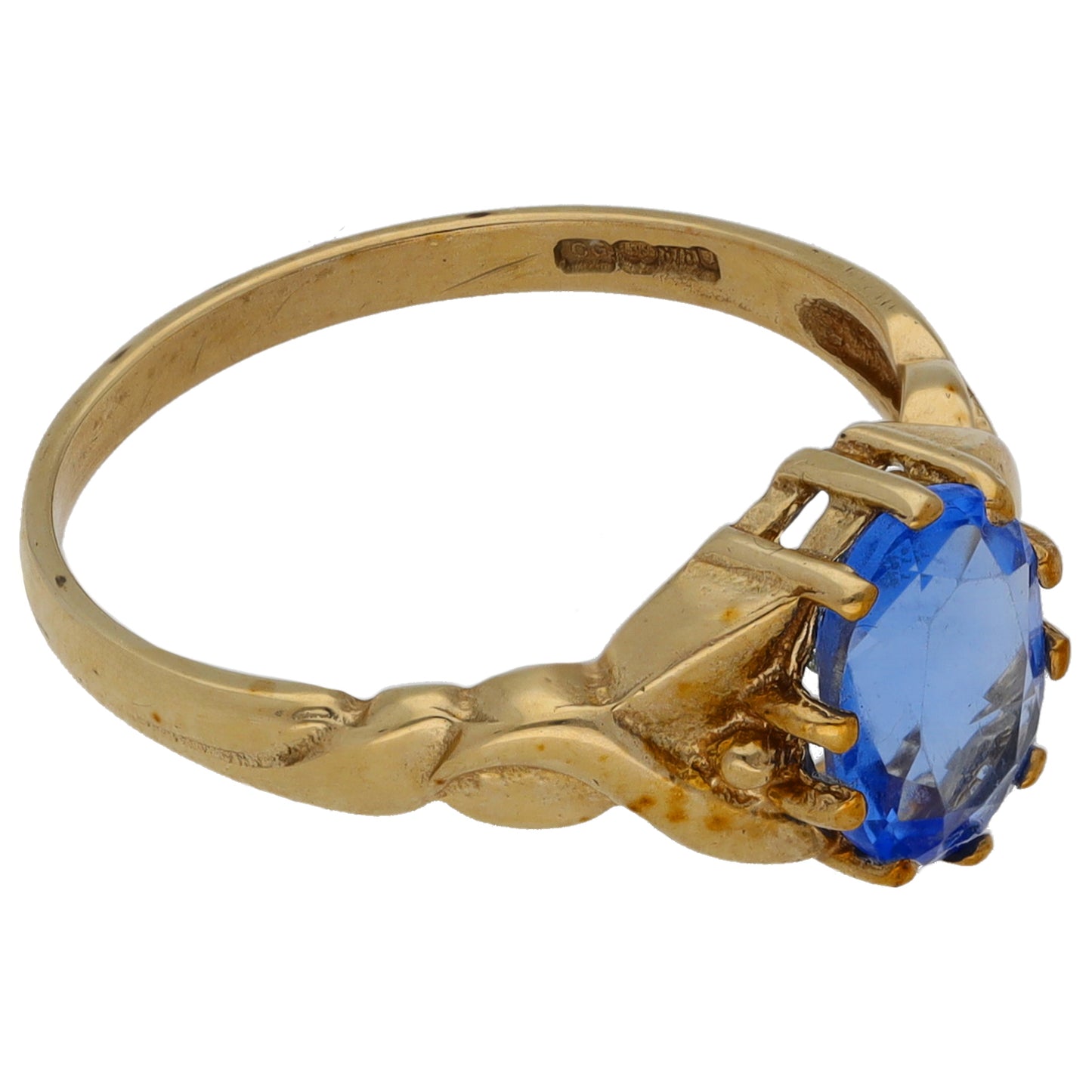 9ct Gold Quartz Single Stone Ring Size O