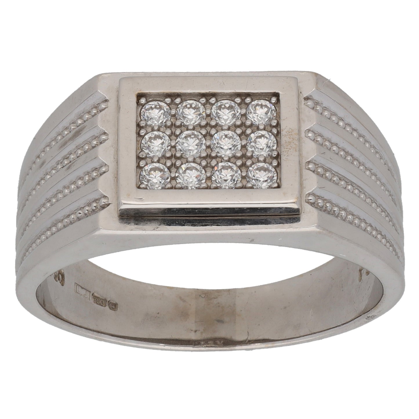 18ct White Gold Cubic Zirconia Dress/Cocktail Ring Size S