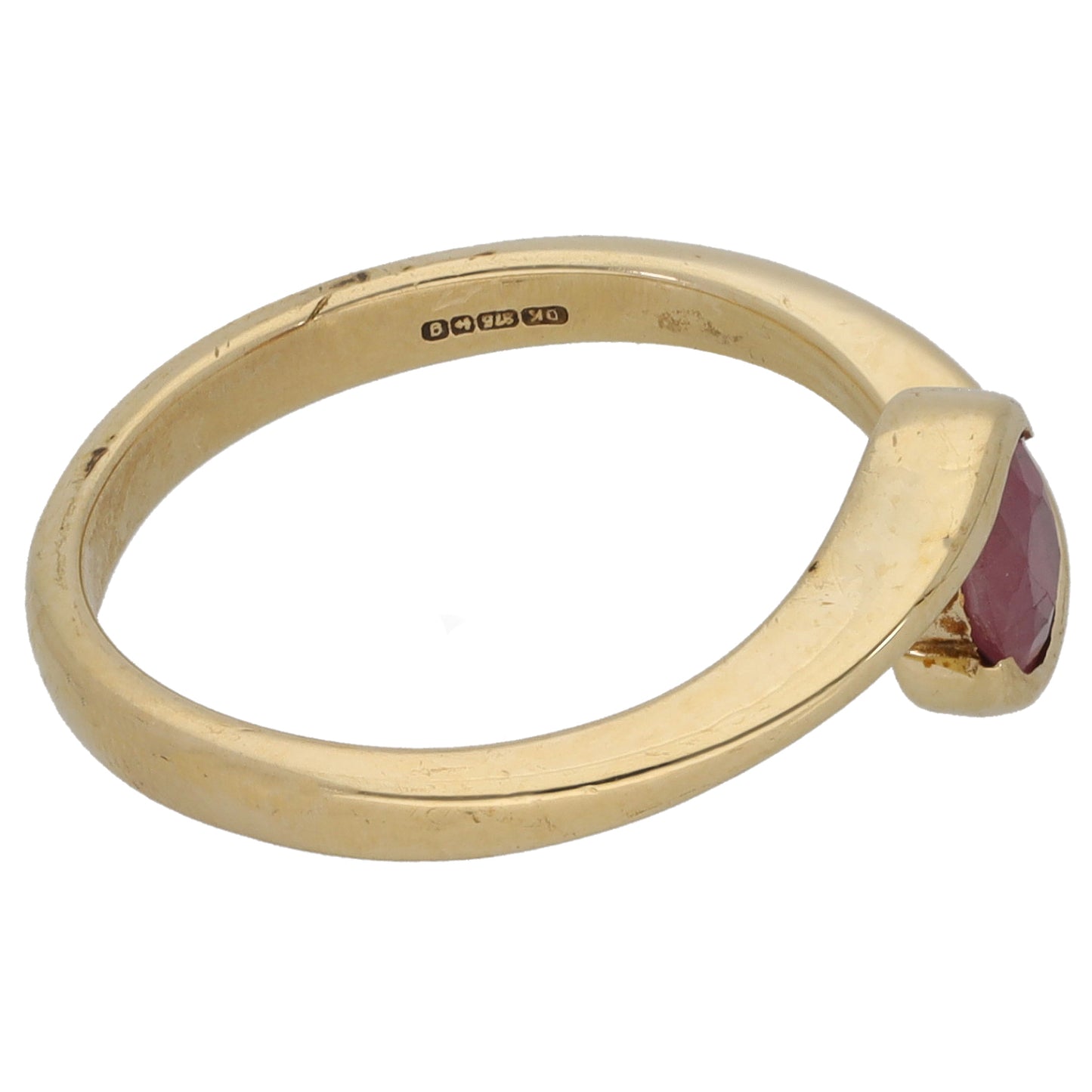 9ct Gold Ruby Single Stone Ring Size N