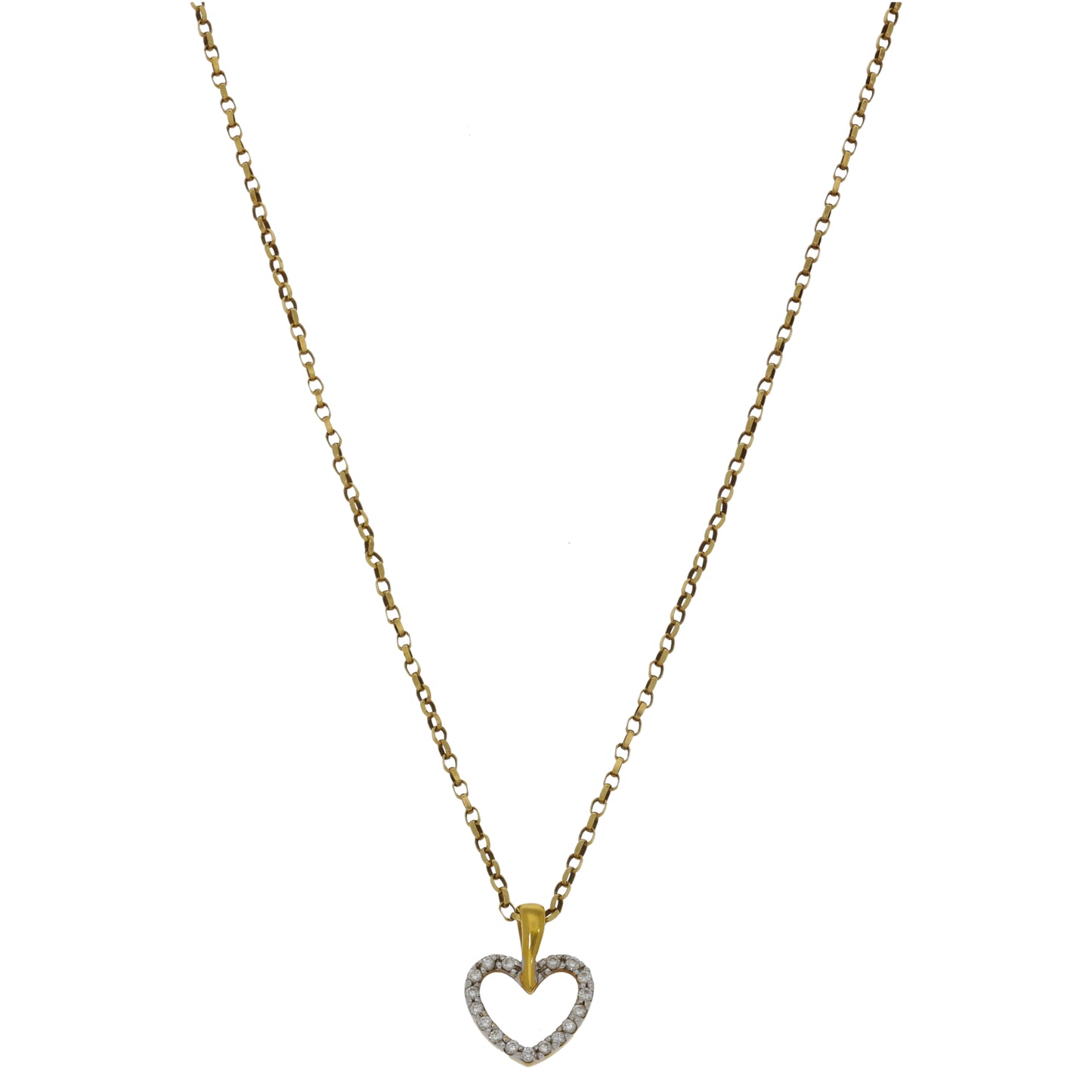 9ct Gold 0.255ct Diamond Heart Pendant With Chain