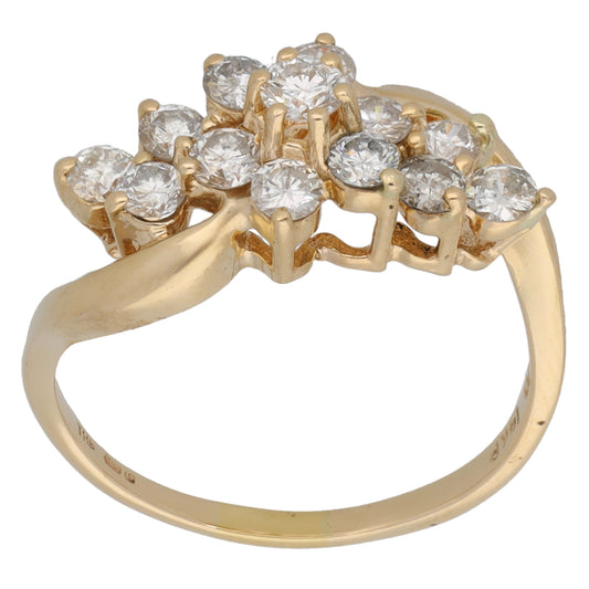 14ct Gold 0.81ct Diamond Dress/Cocktail Ring Size N