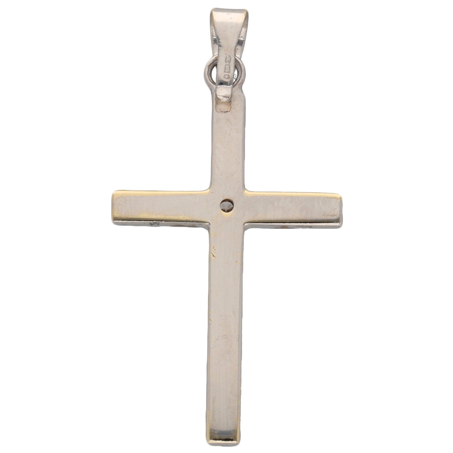 9ct White Gold 0.02ct Diamond Cross Pendant