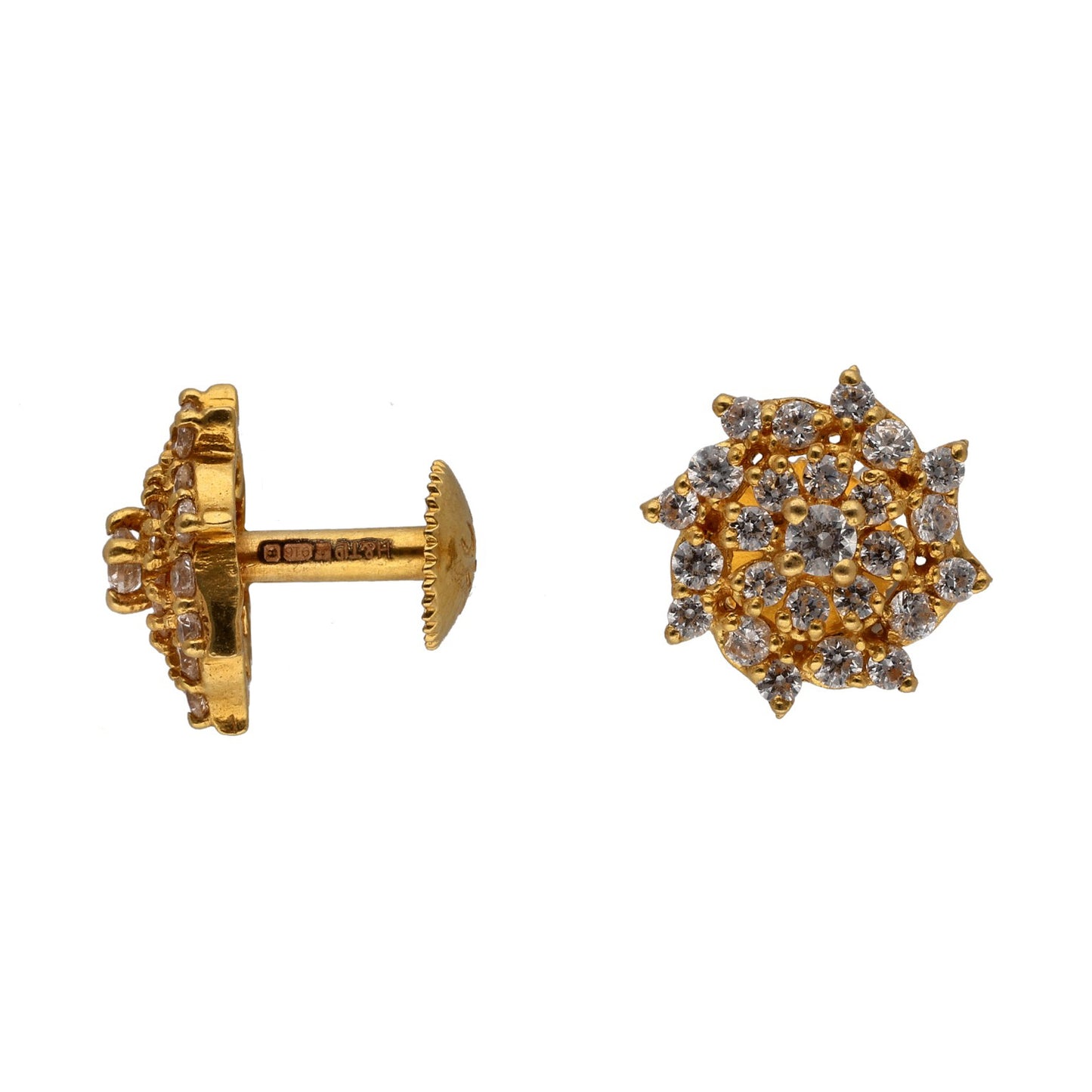 22ct Gold Cubic Zirconia Stud Earrings
