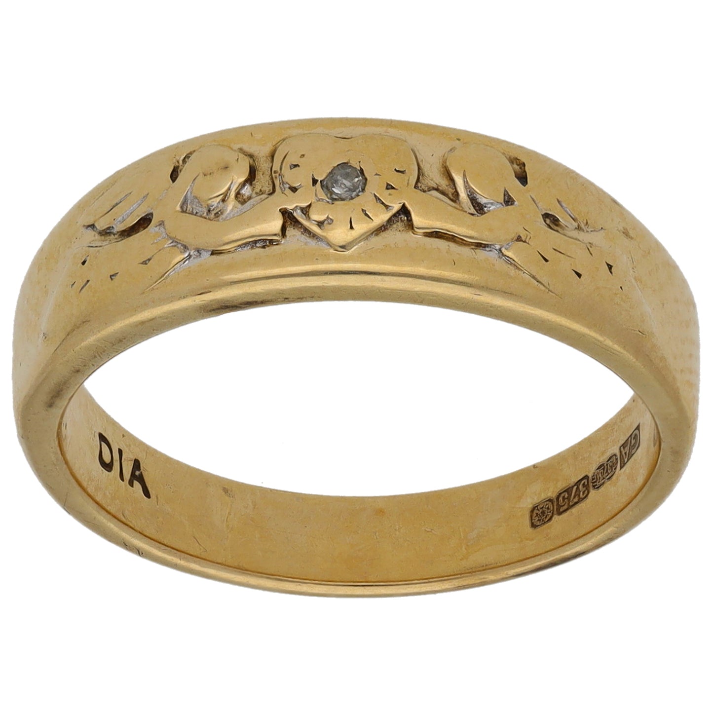 9ct Gold 0.01ct Diamond Alternative Ring Size L