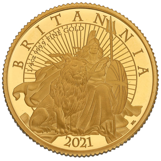 24ct Gold Queen Elizabeth II 1/4 OZ Britannia Coin 2021