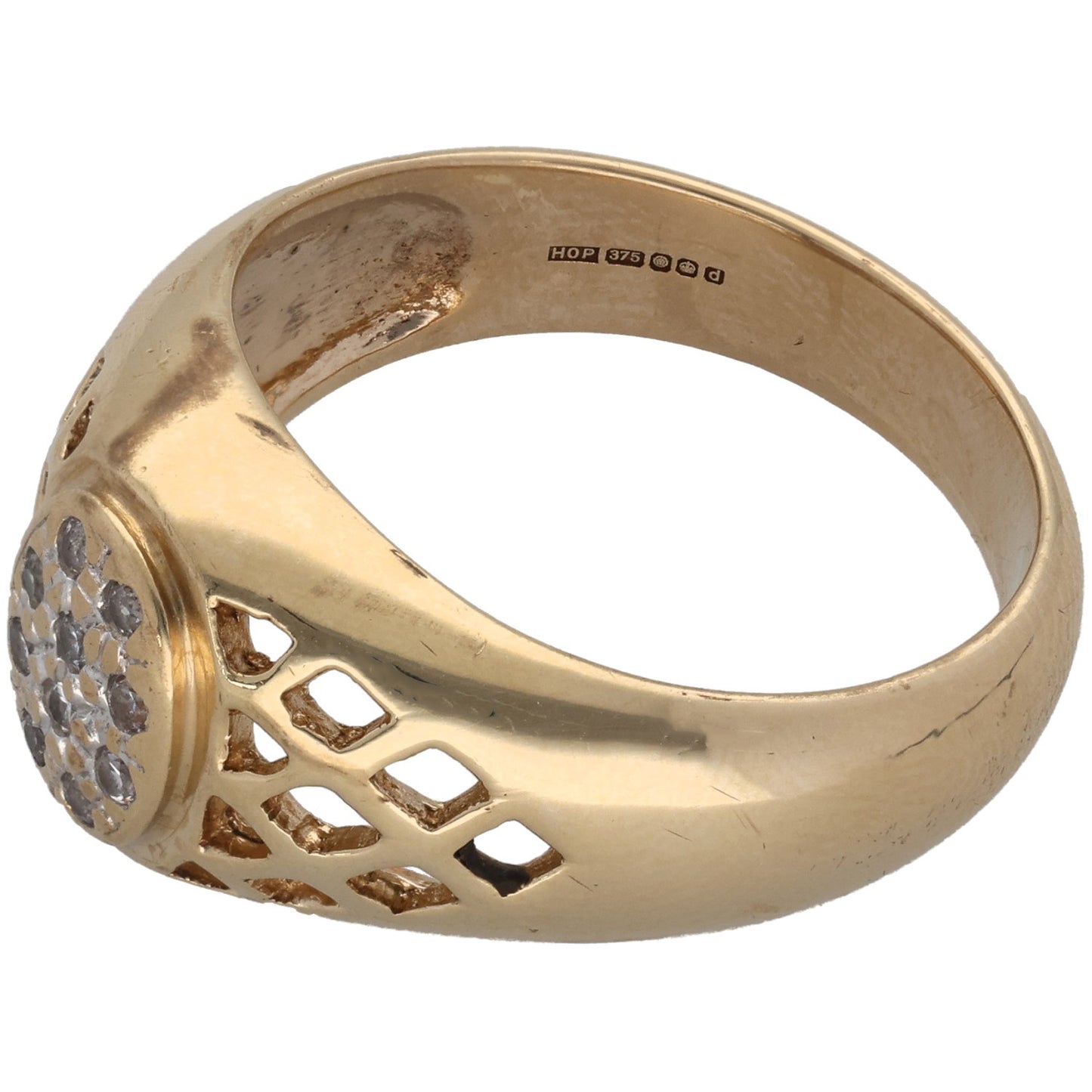 9ct Gold Cubic Zirconia Alternative Ring Size V